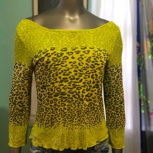 Blushing green Leopard long sleeve top.